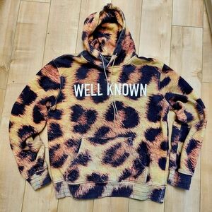 Men's Designer High Quality Leopard Print Pullover Hoodie Rare Print Comfy Heavy